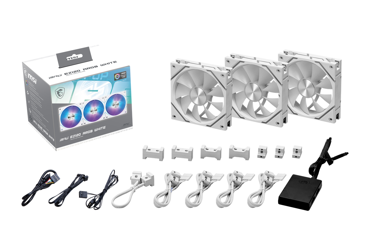 MPG EZ120 ARGB WHITE-3W (hub et câble inclus)