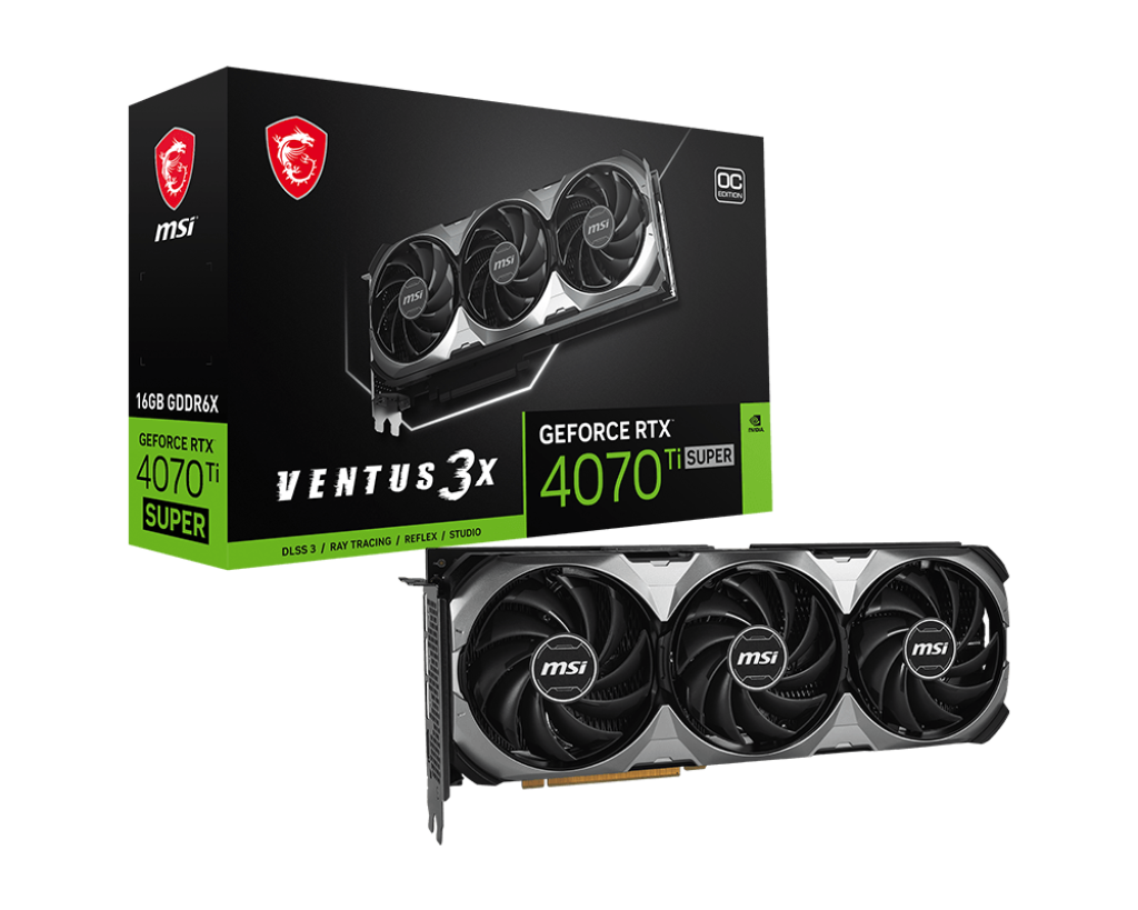 [-5% avec le code BTS24VGA] GeForce RTX 4070 Ti SUPER 16G VENTUS 3X OC