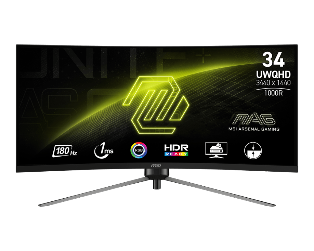 MAG 345CQR : 34" UWQHD Incurvé 1000R 180Hz FreeSync - Boutique en ligne officielle de MSI France