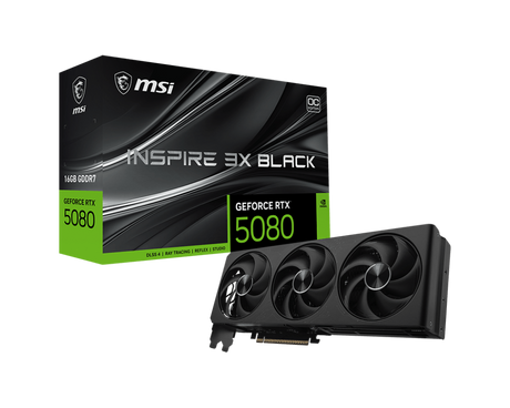 MSI GeForce RTX 5080 16G INSPIRE 3X OC BLACK (BUNDLE) - Boutique en ligne officielle de MSI France