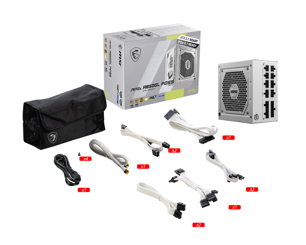 MAG A850GL PCIE5 WHITE - ATX 850W - 80+ GOLD FM - Boutique en ligne officielle de MSI France