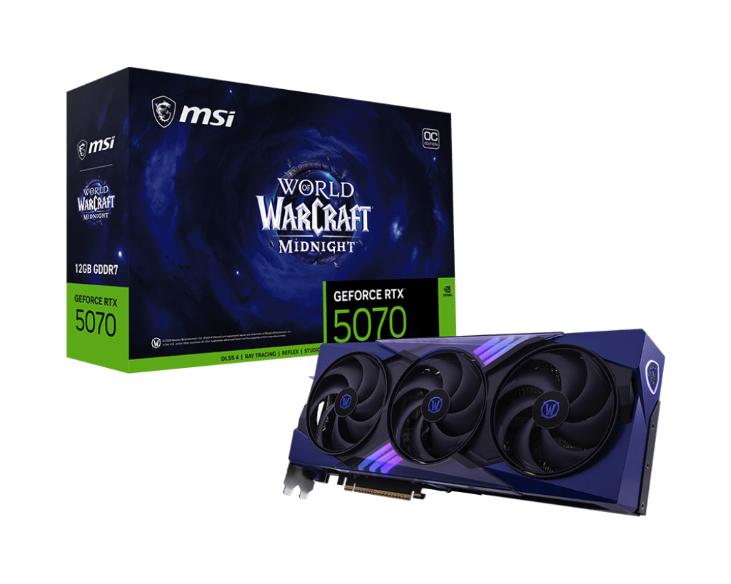 GeForce RTX 5070 12G World of Warcraft MIDNIGHT VOID EDITION OC - Boutique en ligne officielle de MSI France