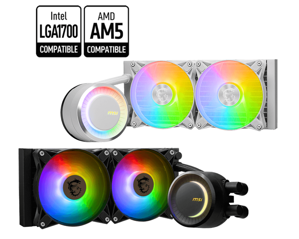 MAG CORELIQUID E240 WHITE : Watercooling, ARGB & FDB, Support AMD & Intel - Boutique en ligne officielle de MSI France