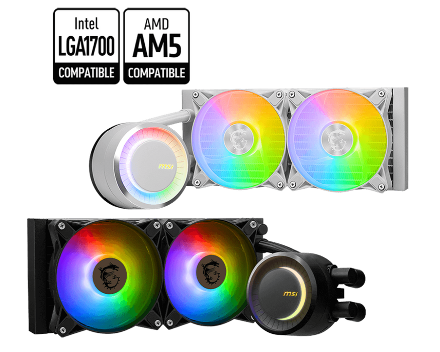 MAG CORELIQUID E240 WHITE : Watercooling, ARGB & FDB, Support AMD & Intel - Boutique en ligne officielle de MSI France