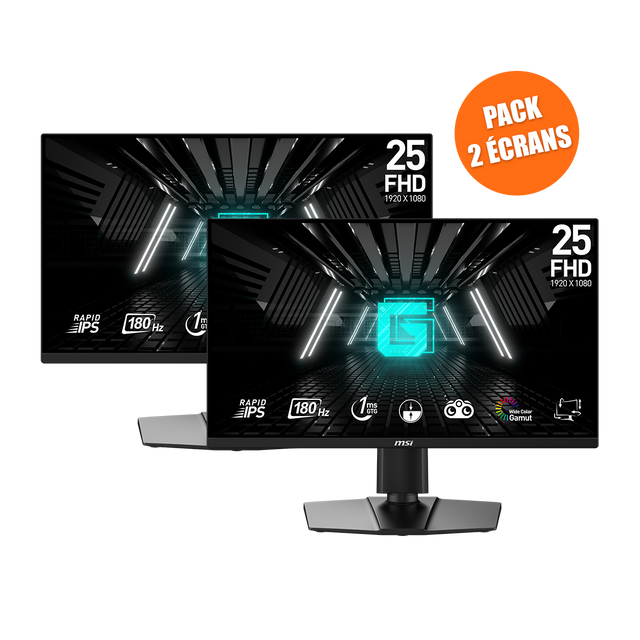 Pack de 2 Écrans Gamer | G255PF E2 - Boutique en ligne officielle de MSI France