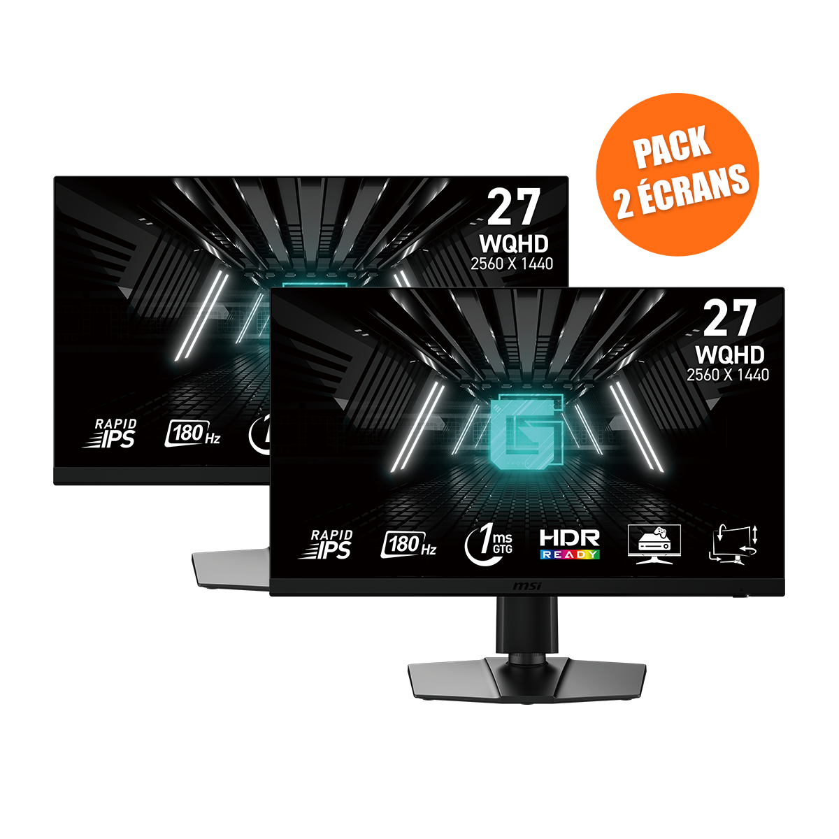 Pack de 2 Écrans Gamer | G272QPF E2 - Boutique en ligne officielle de MSI France
