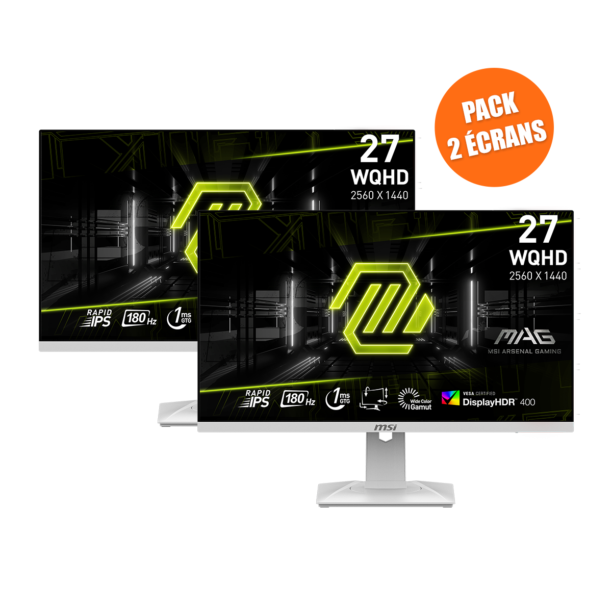 Pack de 2 Écrans Gamer | MAG 274QRFW - Boutique en ligne officielle de MSI France