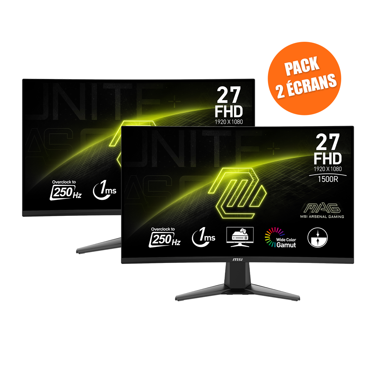 Pack de 2 Écrans Gamer | MAG 27C6X - Boutique en ligne officielle de MSI France