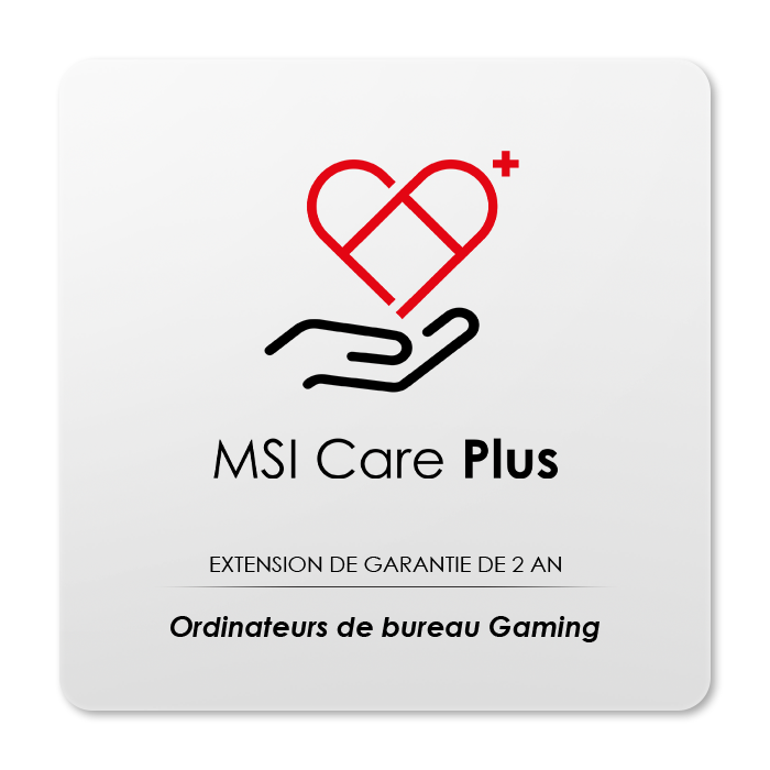 2 ans - Extension de garantie pour ordinateurs de bureau de série Gaming, Prestige et Creator - Boutique en ligne officielle de MSI France