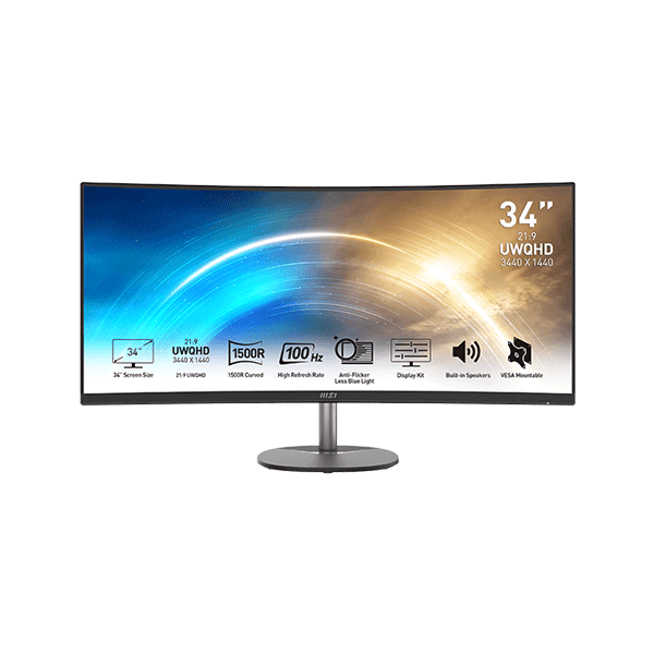 PRO MP341CQ | Écran 34'' - IPS - UWQHD - 100Hz - Haut-parleurs intégrés - Boutique en ligne officielle de MSI France