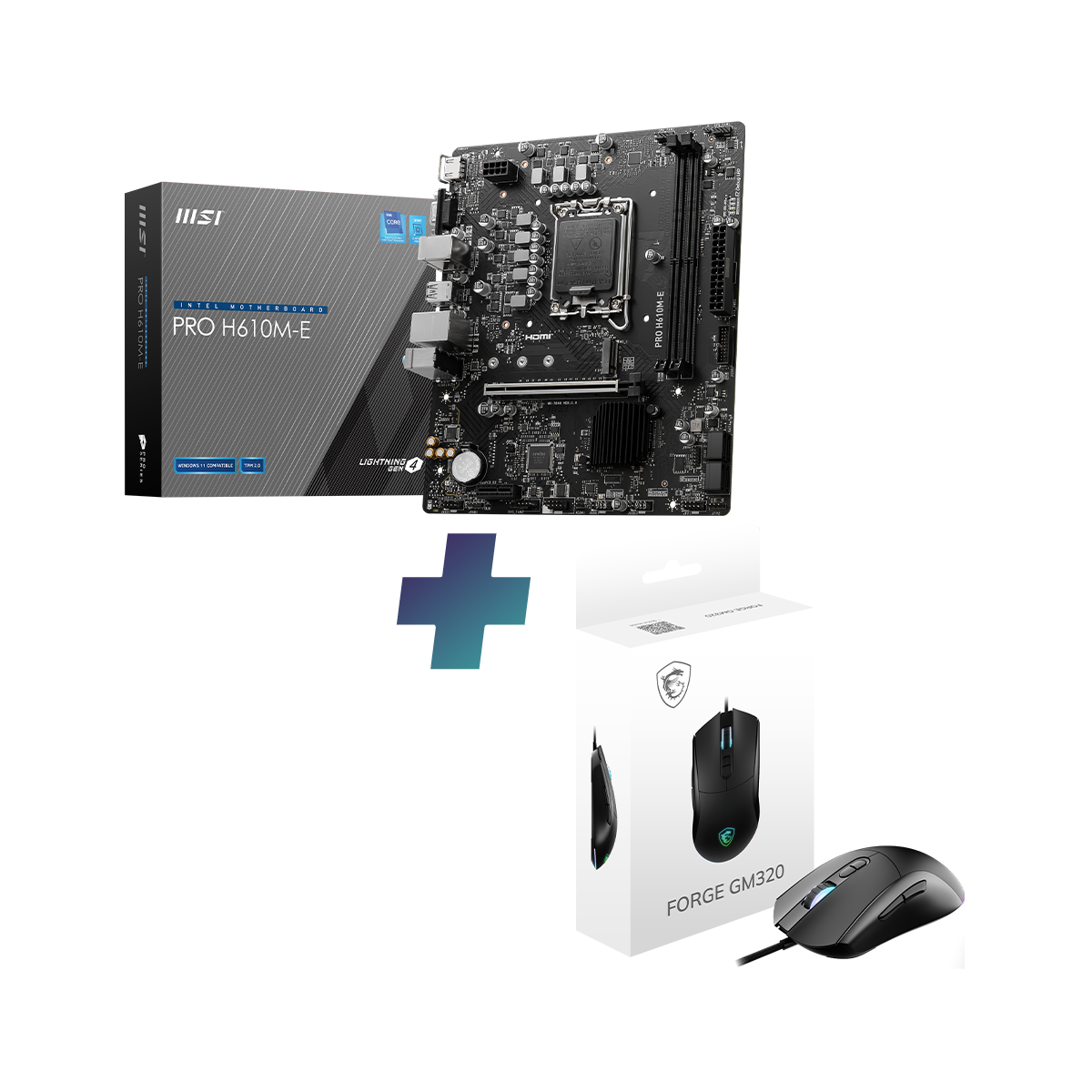 MSI PRO H610M-E + MSI FORGE GM320 offerte