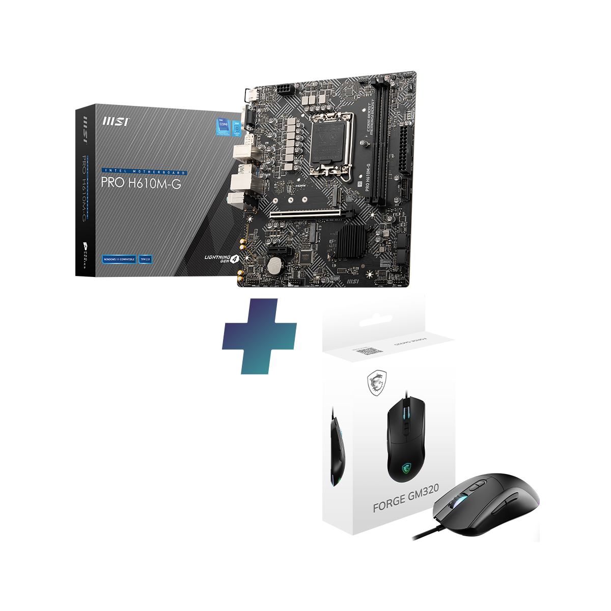 MSI PRO H610M-G + MSI FORGE GM320 offerte