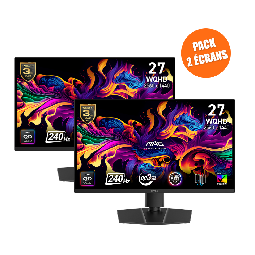 Pack de 2 Écrans Gamer | MAG 271QP QD-OLED X24