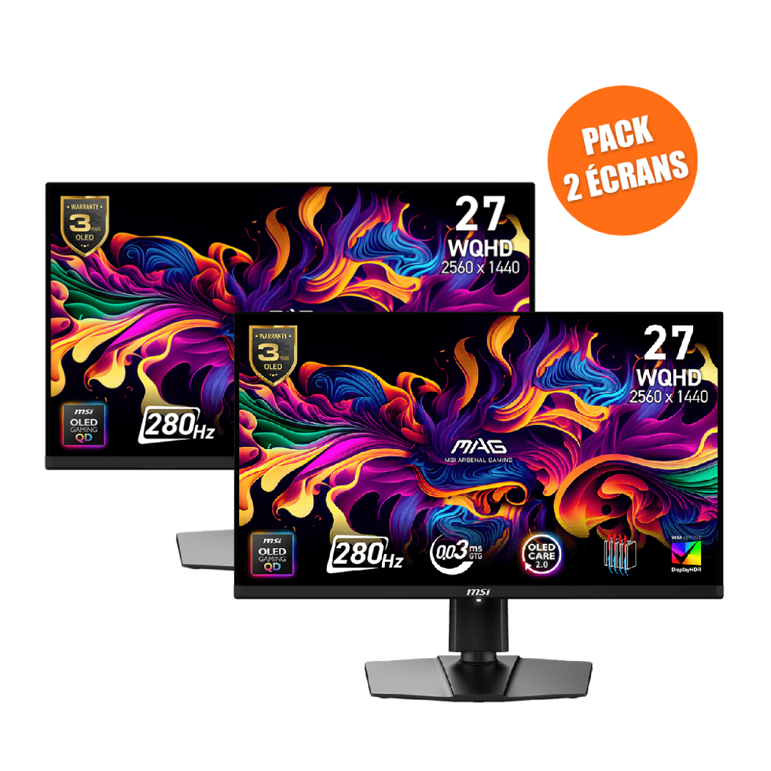 Pack de 2 Écrans Gamer | MAG 271QP QD-OLED X28