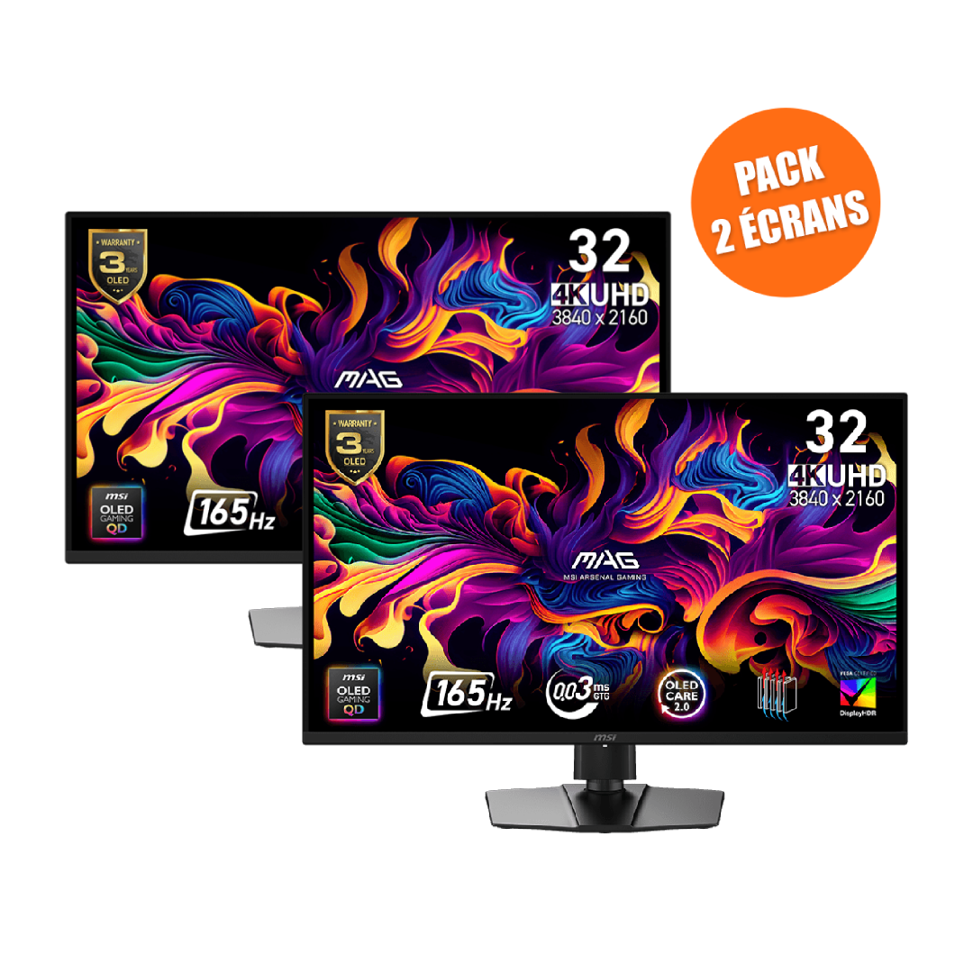 Pack de 2 Écrans Gamer | MAG 322UP QD-OLED E16