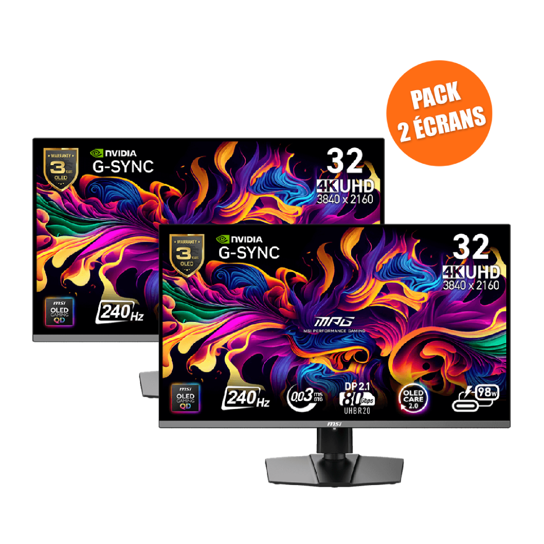 Pack de 2 Écrans Gamer | MPG 322URX QD-OLED