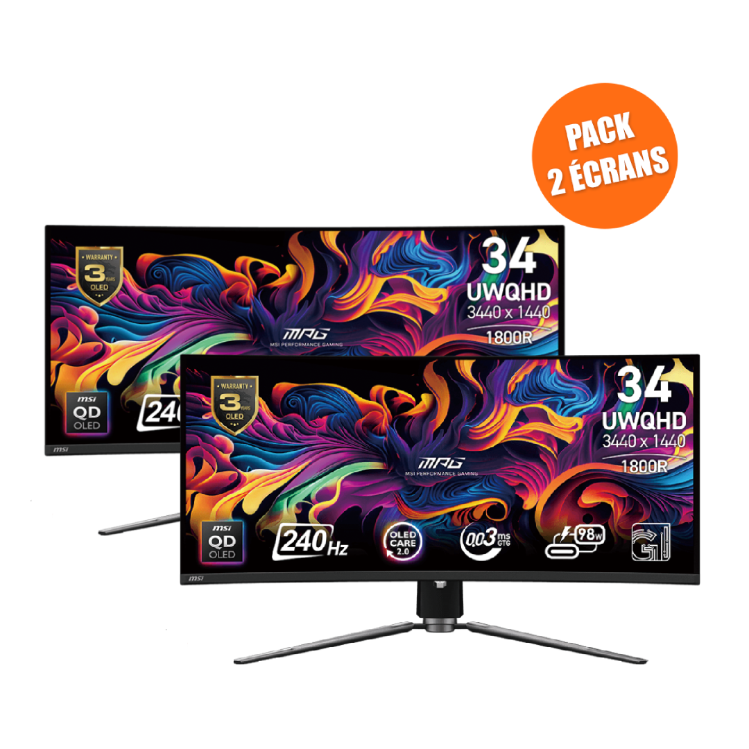 Pack de 2 Écrans Gamer | MPG 341CQPX QD-OLED