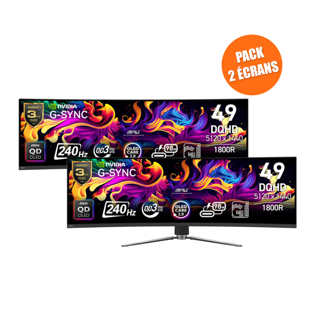 Pack de 2 Écrans Gamer | MPG 491CQPX QD-OLED